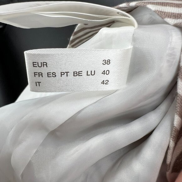 NEW Your Sixth Sense linen lined shift dress tan white Coastal grandma 38 8 - Picture 9 of 13